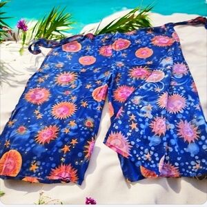 Beach Tropical Wrap Open Legs Moons Stars OS From Island Trip